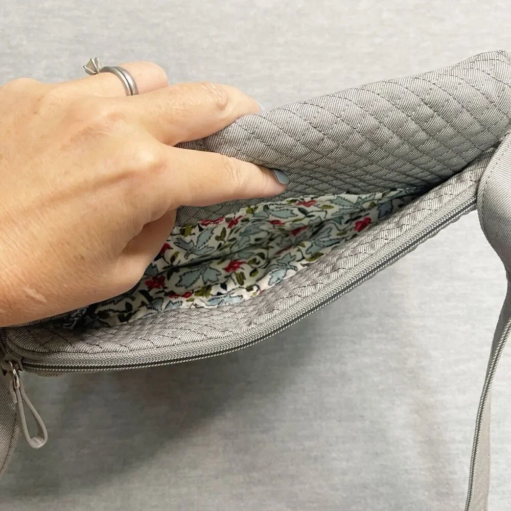 Vera Bradley Iconic‎ Turnabout Quilted Reversible Crossbody Bag Denim Gray Solid
